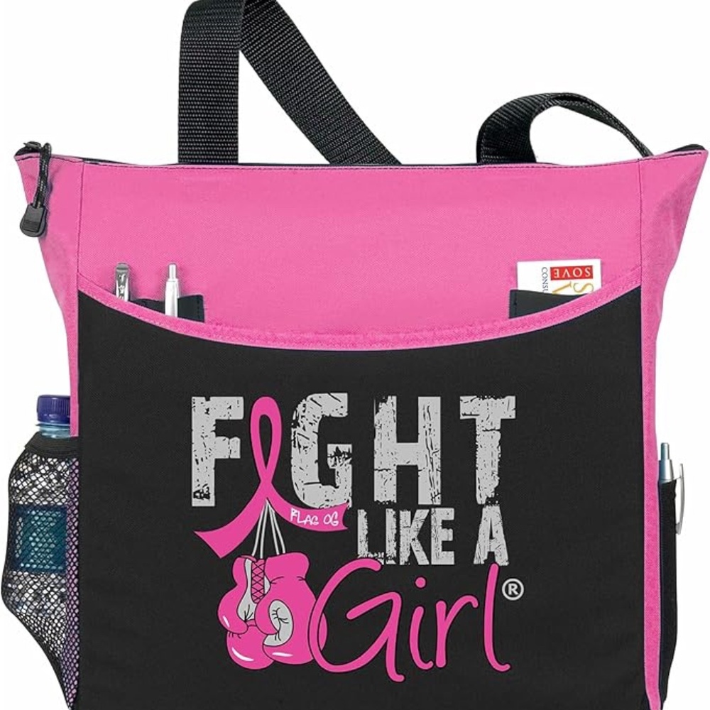 NWOT Fight Like A Girl Breast Cancer Awareness Tote Bag